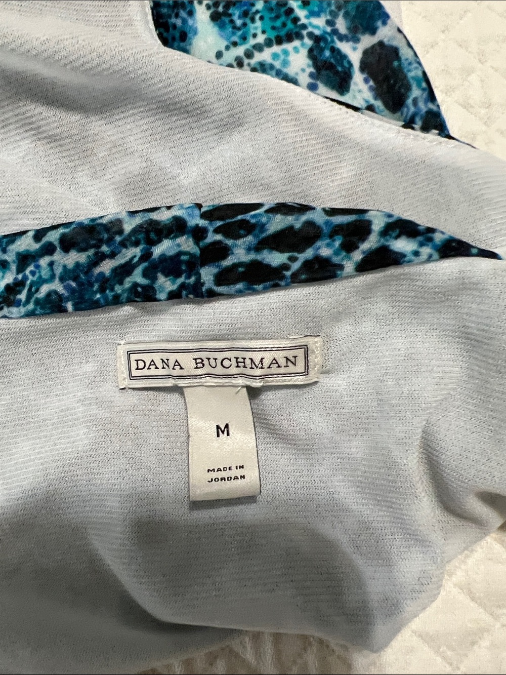 Dana Buchman Teal, Black and White Cowl Neck Sleeveless Top - Picture 2 of 9